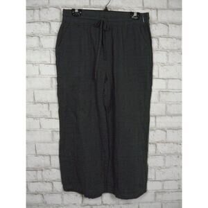 $118 Calme by Johnny Was Blue Cotton Gauze Cropped Wide Leg Pants XS NEW